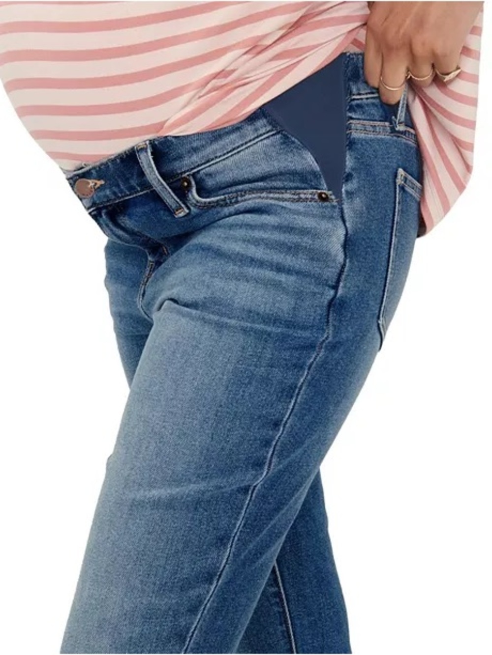 Hatch Under the Bump Crop Maternity Jean  Blue Denim Women’s Size 28 - Picture 3 of 14